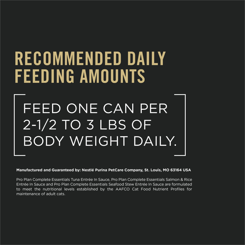 Purina Pro Plan 3-ounce can beside measuring tape showing compact portion size and convenience