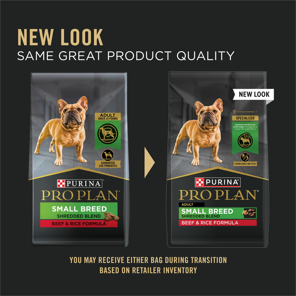 Purina Pro Plan close-up of kibble and tender shreds for easy chewing