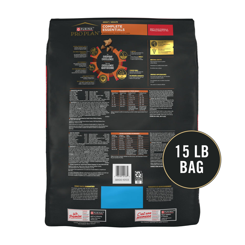 Purina Pro Plan etiqueta nutricional mostrando ingredientes clave y probióticos