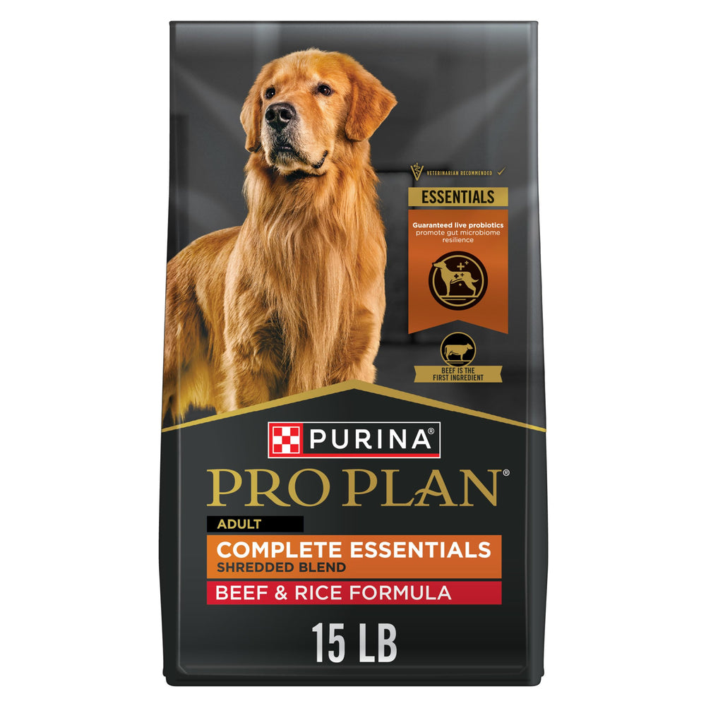 Purina Pro Plan frente de la bolsa mostrando fórmula shredded y beneficios