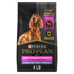 Purina Pro Plan front of bag showing brand and lamb formula benefits