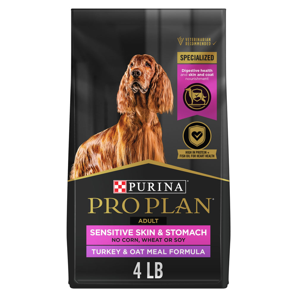 Purina Pro Plan front of bag showing turkey formula and benefits