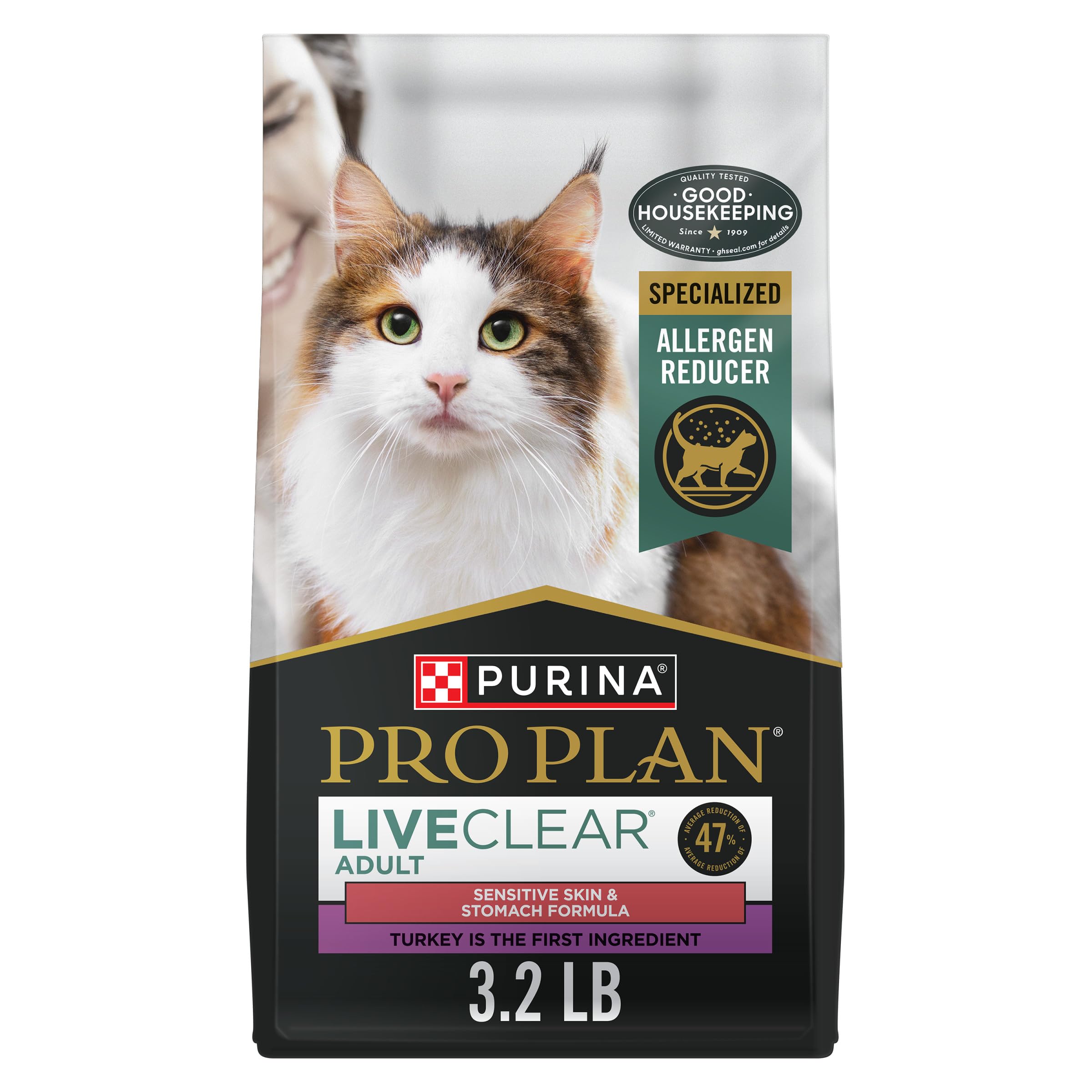 Purina Pro Plan front packaging showing product and benefits