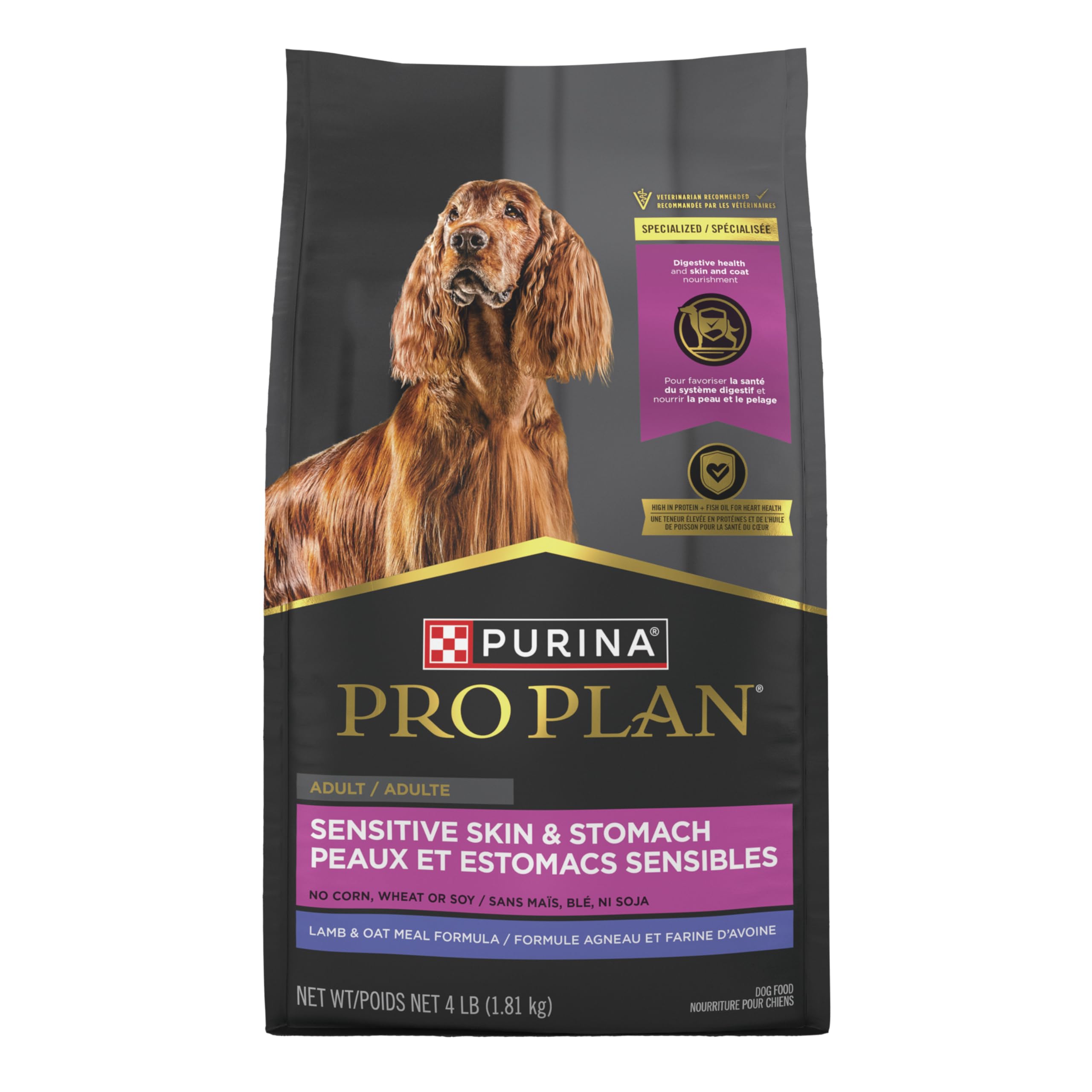 Purina Pro Plan ingredient label highlighting real lamb first ingredient