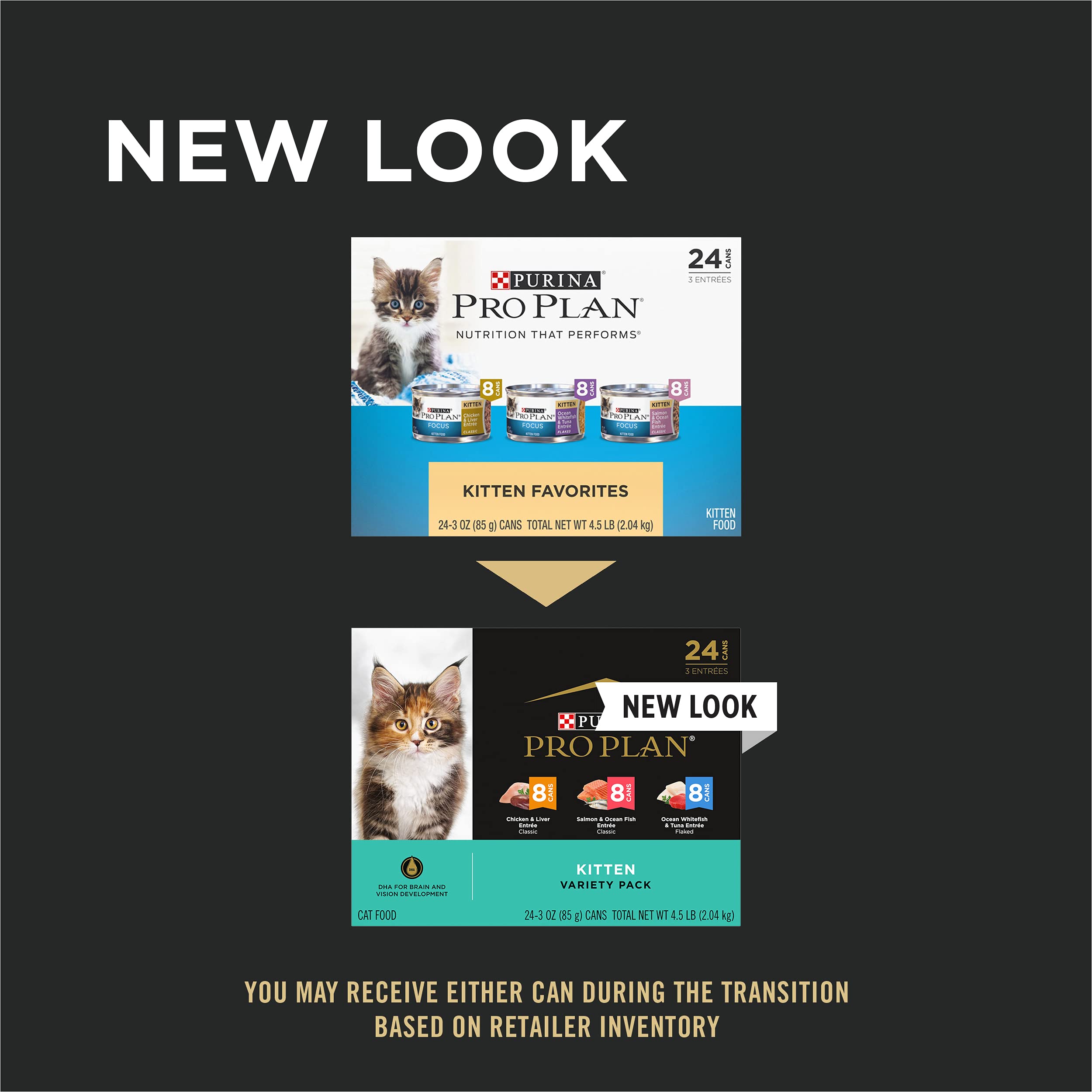 Purina Pro Plan lata 85 g en primer plano resaltando la receta real