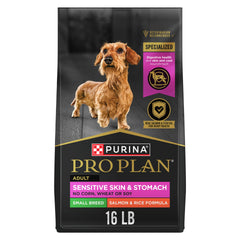 Purina Pro Plan small-breed front of bag showing branding and benefits