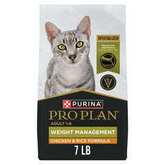 Purina Pro Plan front packaging showing weight management benefits