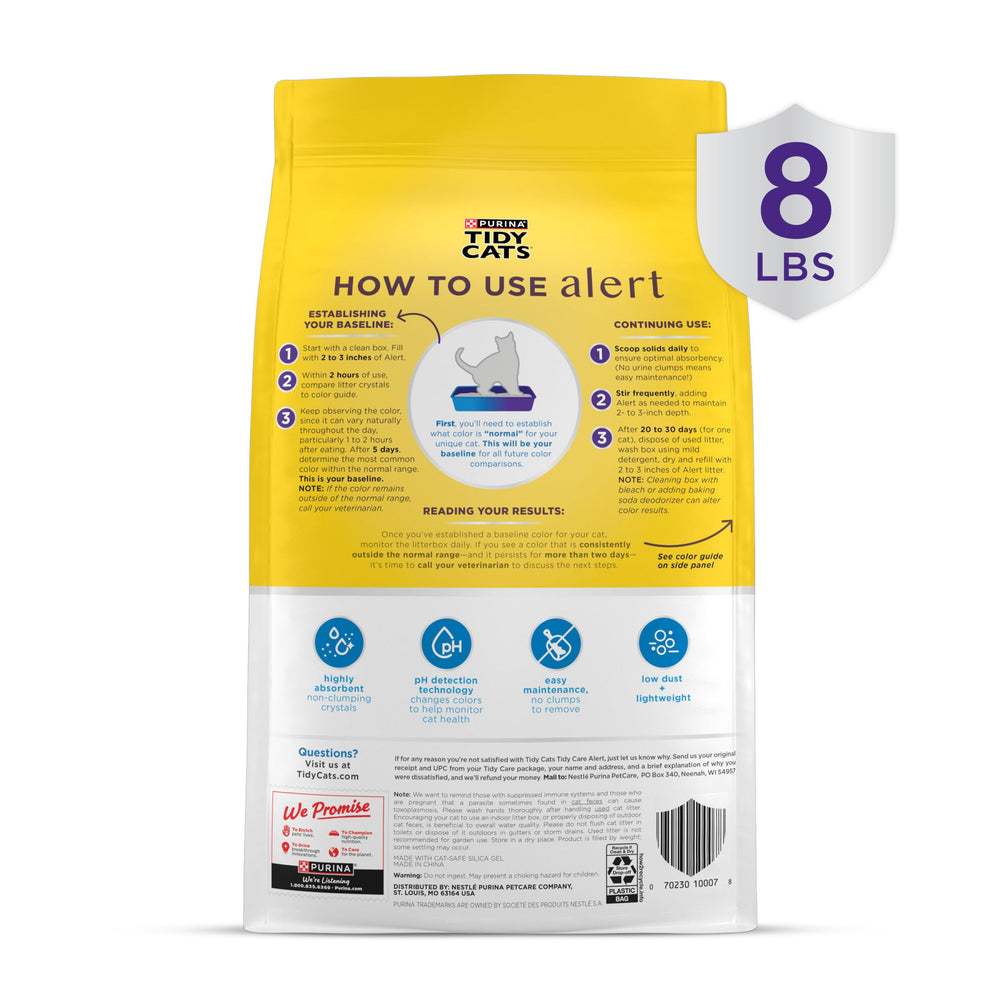 Purina Tidy Cats ambientado en baño hogareño mostrando bandeja limpia y control de olores