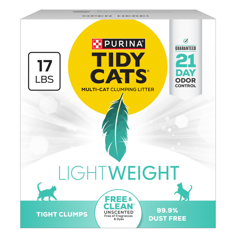 Purina Tidy Cats front box showing product and unscented benefit