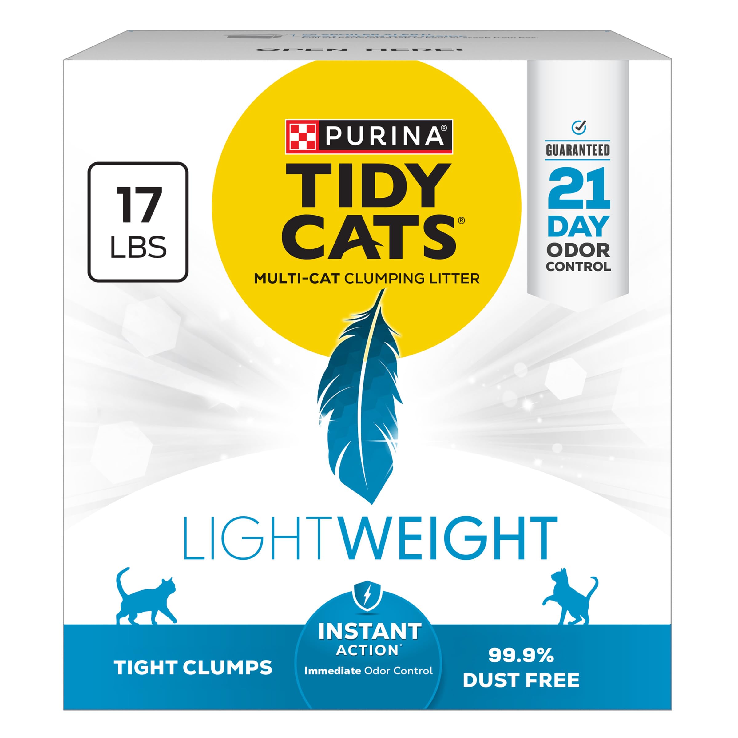 Purina Tidy Cats front packaging showing product benefits and size