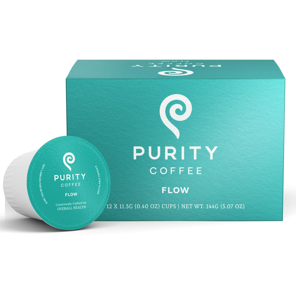 PURITY COFFEE caja frontal mostrando aspecto y beneficios del producto