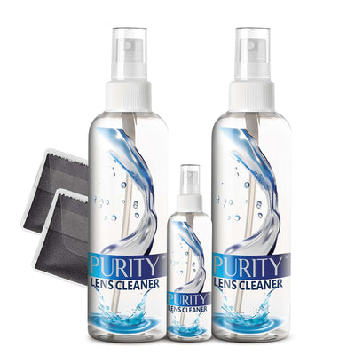 Purity frasco 8oz frontal mostrando etiqueta y capacidad, limpieza efectiva