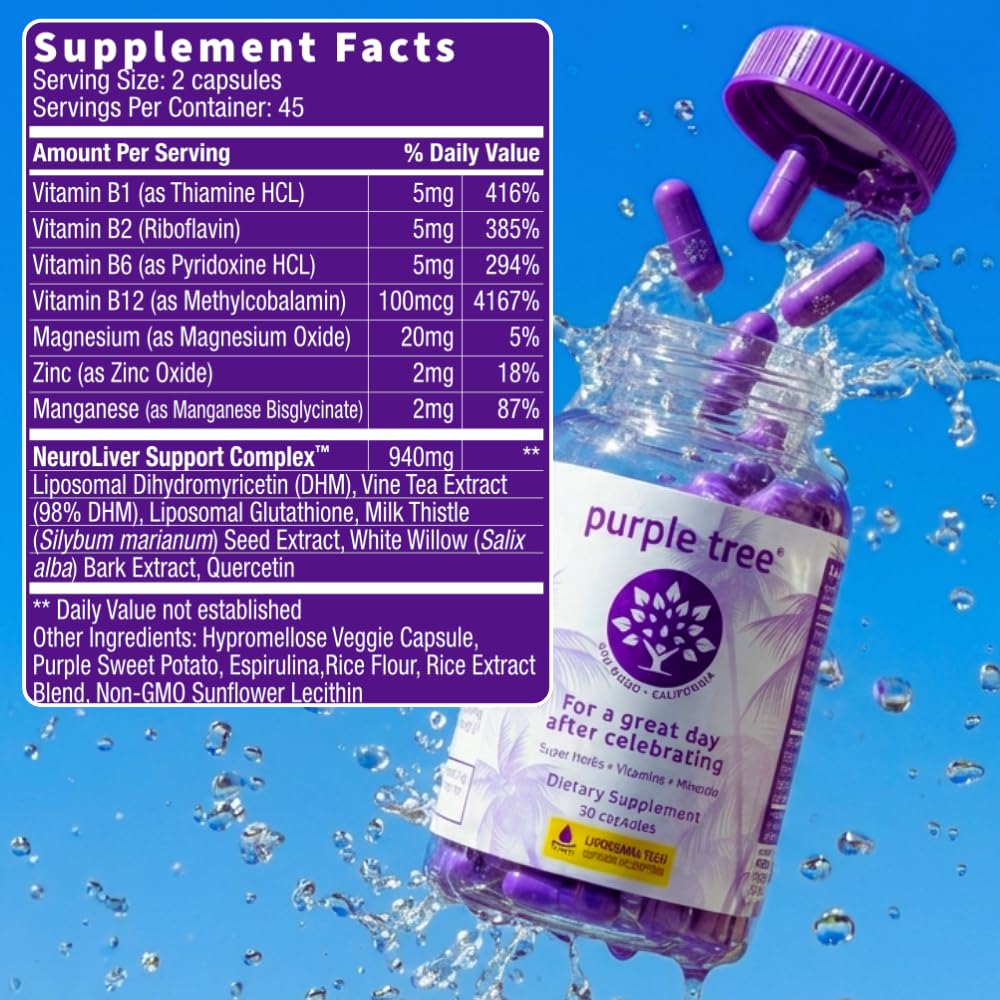 purple tree bottle in a beach bag showing travel readiness and festival recovery benefit