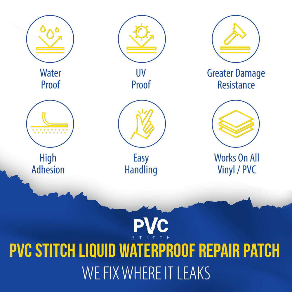 PVC Stitch etiqueta del tubo 20 ml mostrando instrucciones y beneficios
