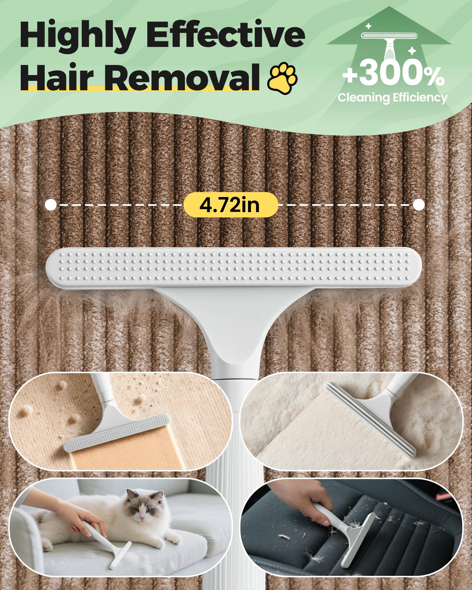 PWBSLAI rascador limpiando esquina que facilita remover pelo en zonas difíciles