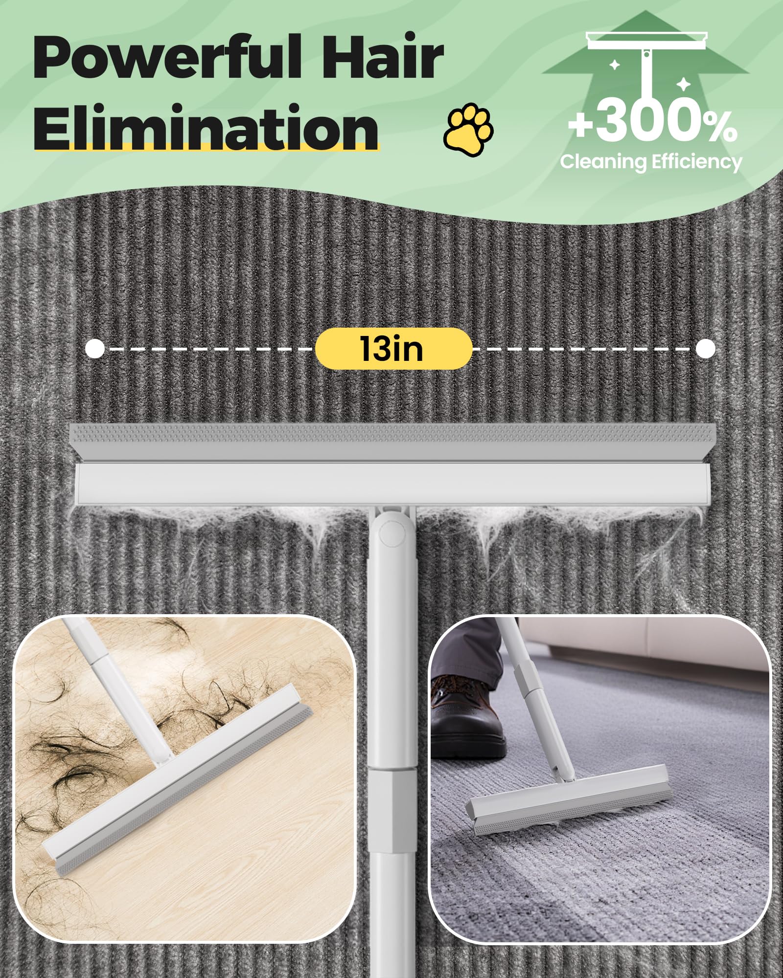 PWBSLAI mango ajustable extendido mostrando alcance mayor para limpiar debajo de muebles