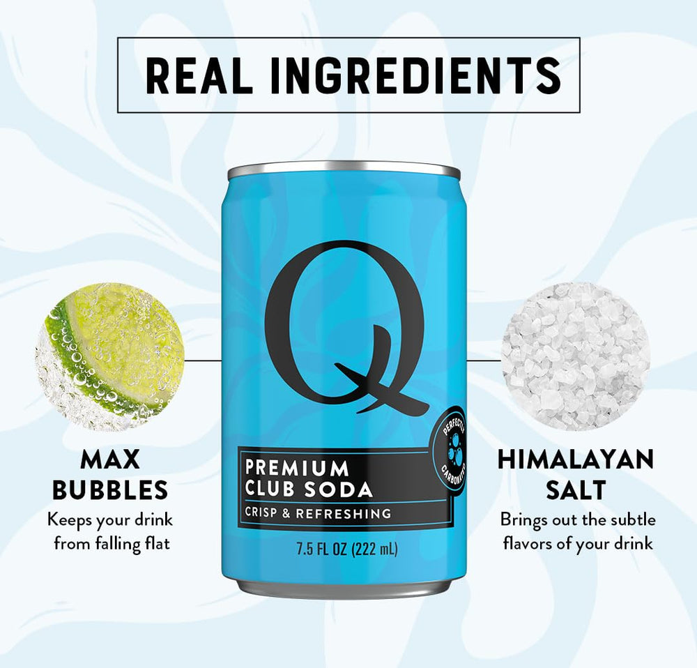 Q MIXERS etiqueta enfocada en sal del Himalaya que realza sabores naturales