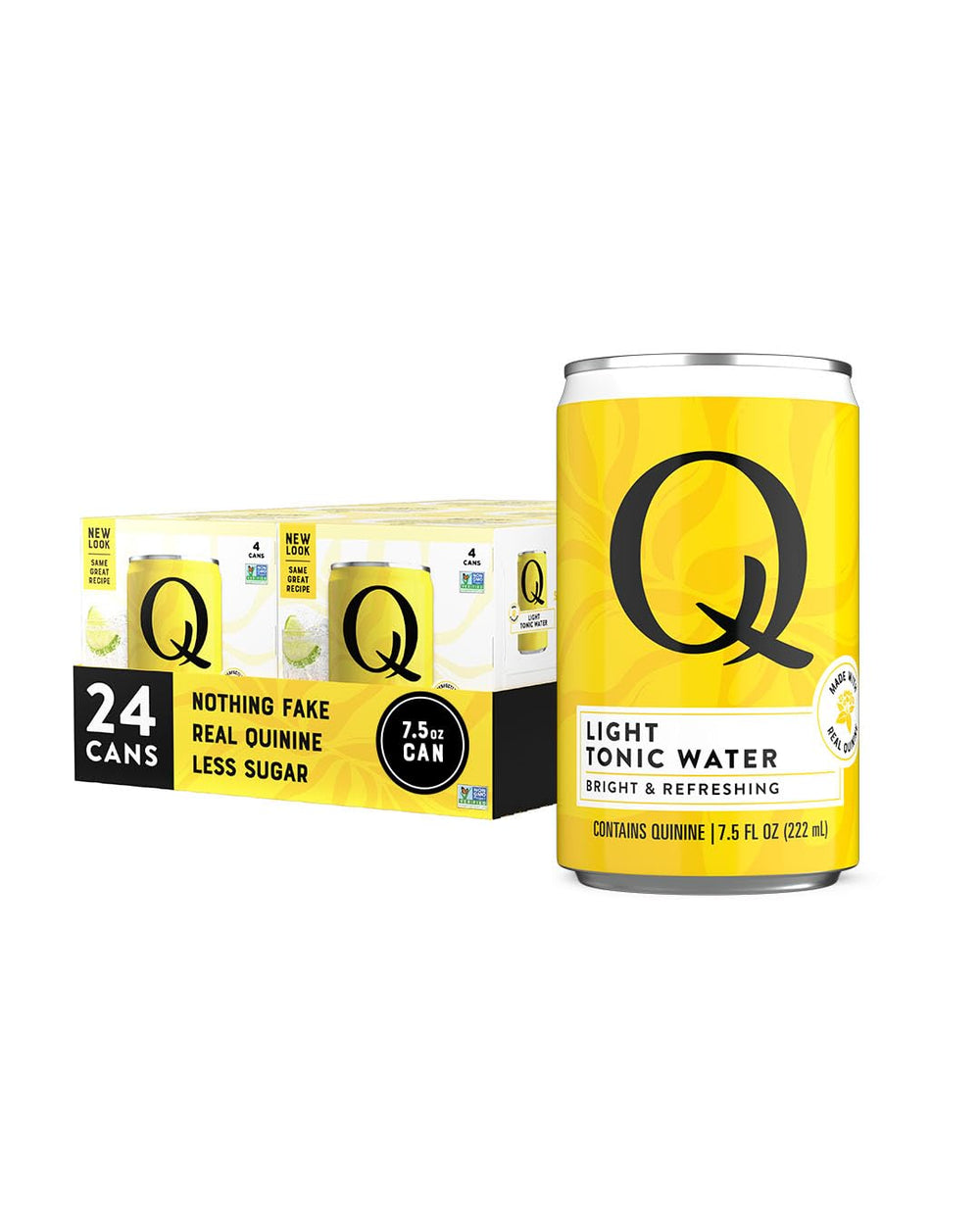 Q MIXERS front can showing branding and serving size, ideal for home bars