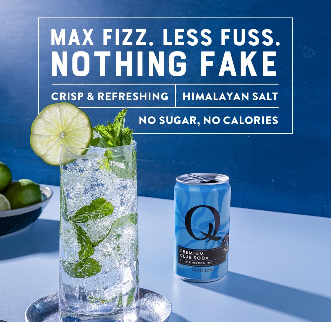Q MIXERS lata junto a copas y aperitivos ideal para preparar cocktails