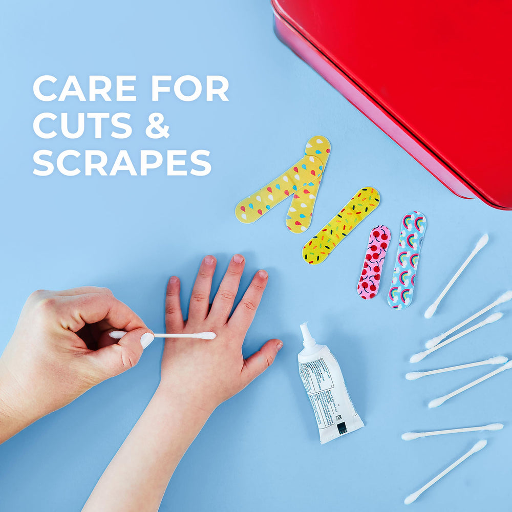 Q-tips in use applying eyeliner for precise beauty touch-ups