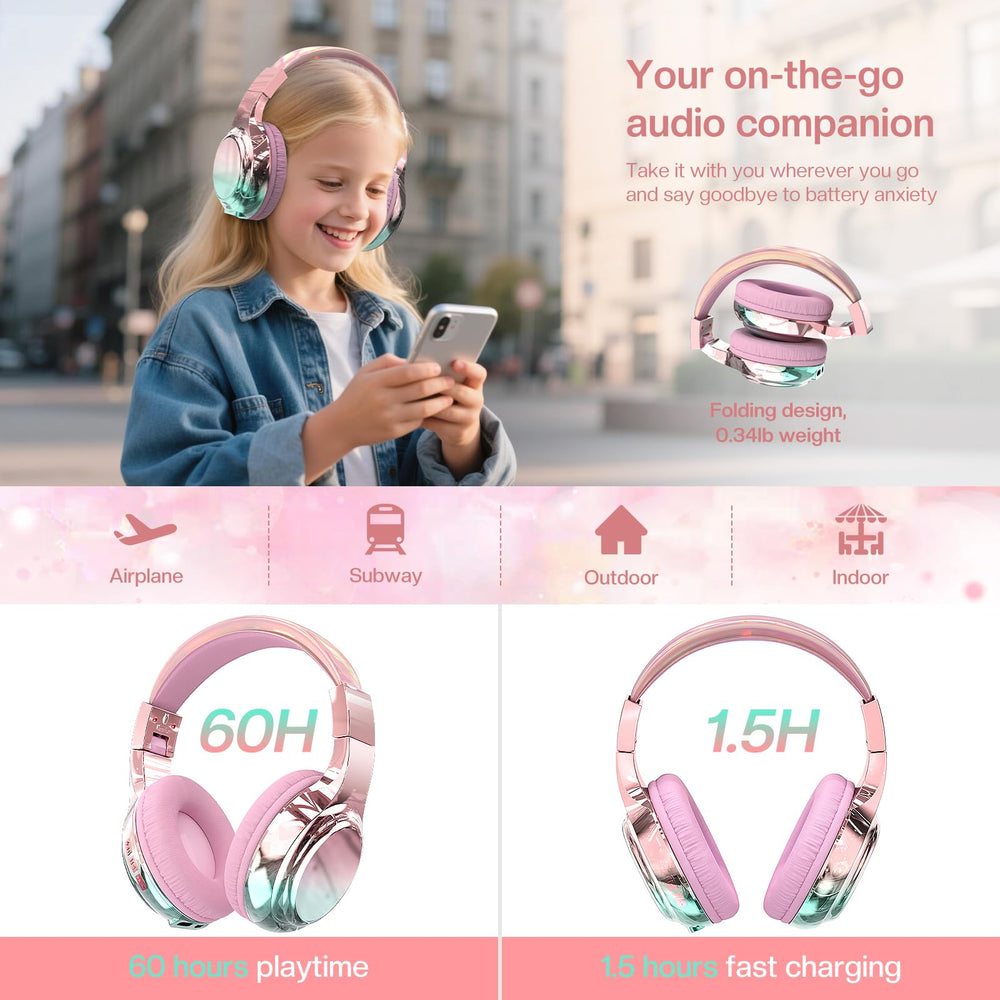 QearFun niña usando auriculares en clase online, conexión estable y clara