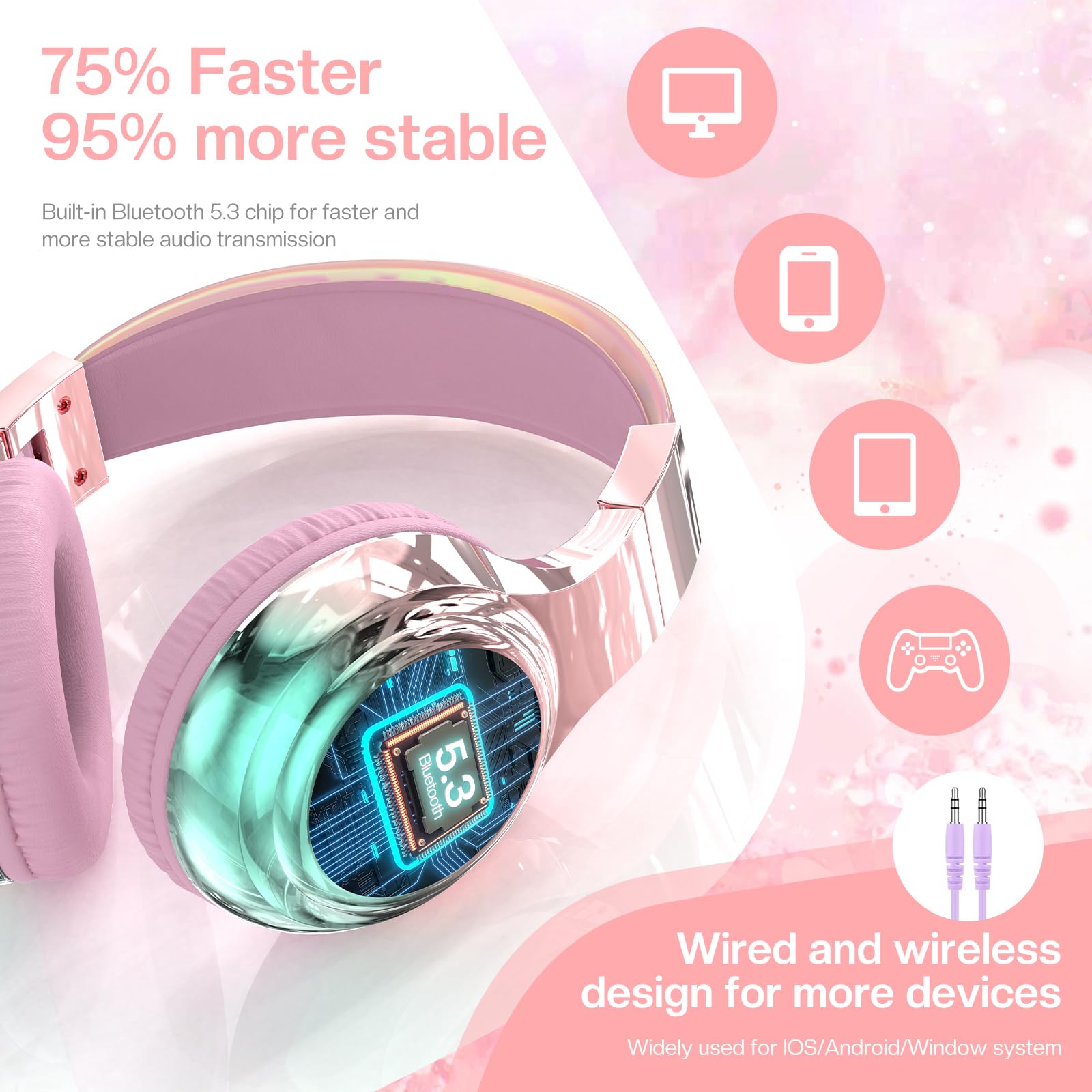 QearFun control de volumen y selector dB, seguridad auditiva ajustable