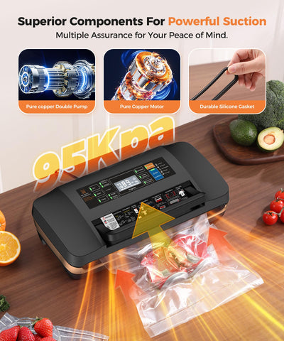 QIQIAOB vacuum sealing raw steak to preserve freshness and flavors