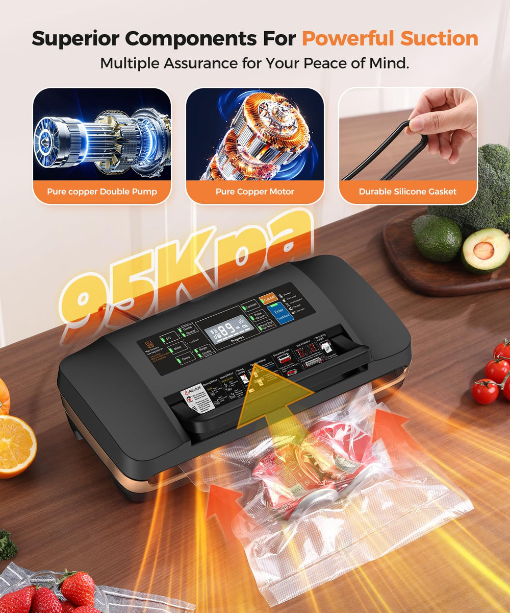 QIQIAOB vacuum sealing raw steak to preserve freshness and flavors
