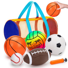 Qirptey pack frontal con cinco pelotas y bolsa, ideal para iniciar deportes