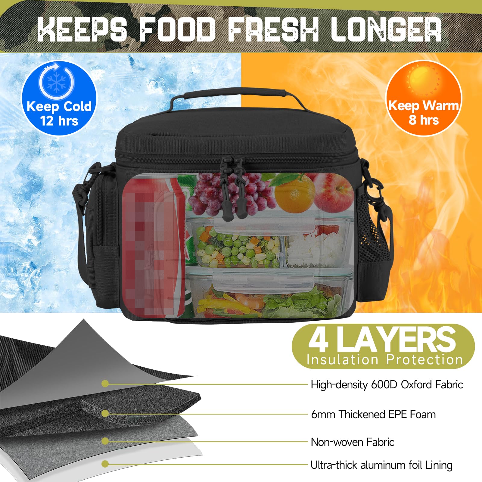 QT&QY bolsillo frontal con velcro útil para parches y organización