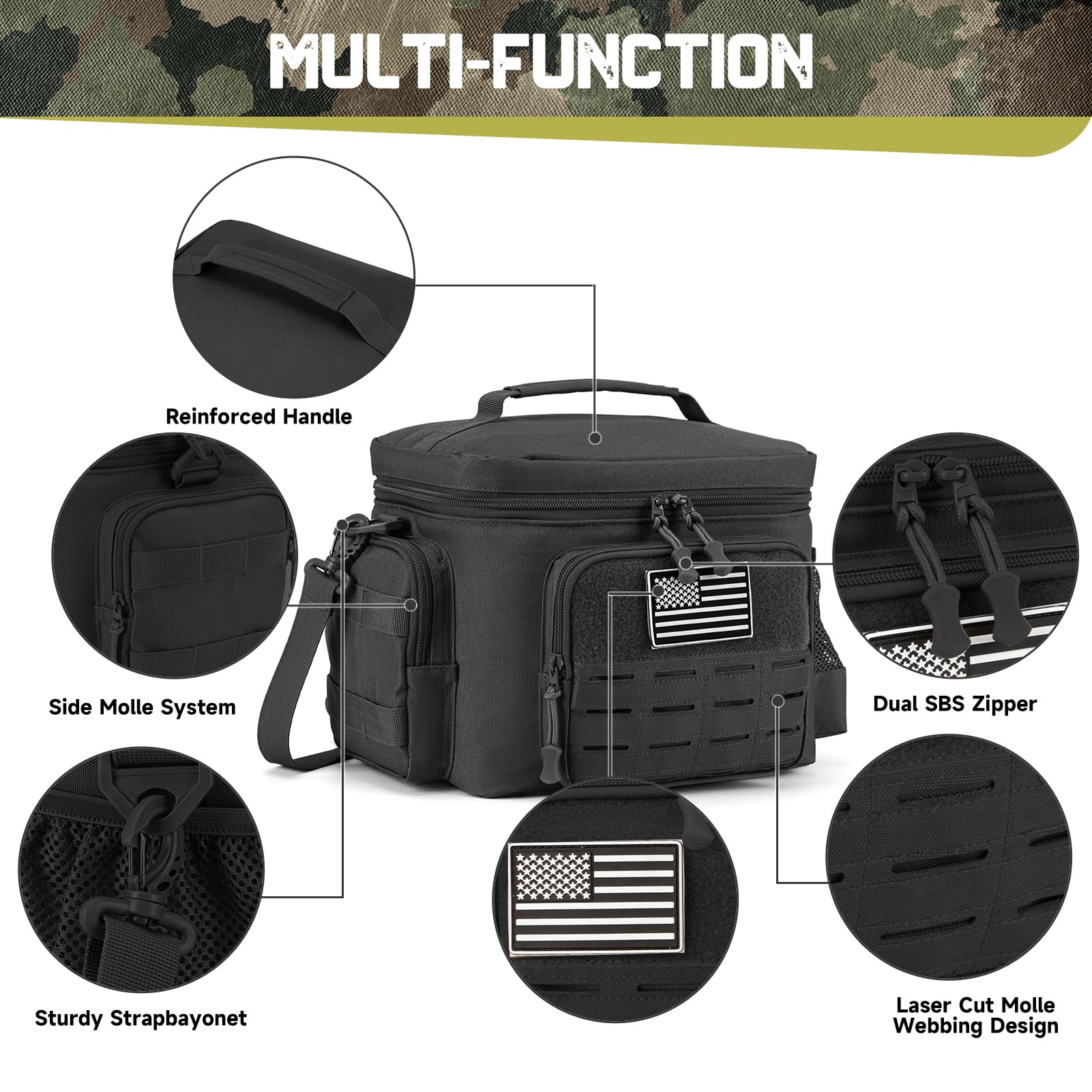 QT&QY detalle MOLLE corte láser para acoplar accesorios tácticos