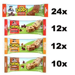 Quaker Chewy Dipps detalle de la cubierta de chocolate para un bocado sabroso