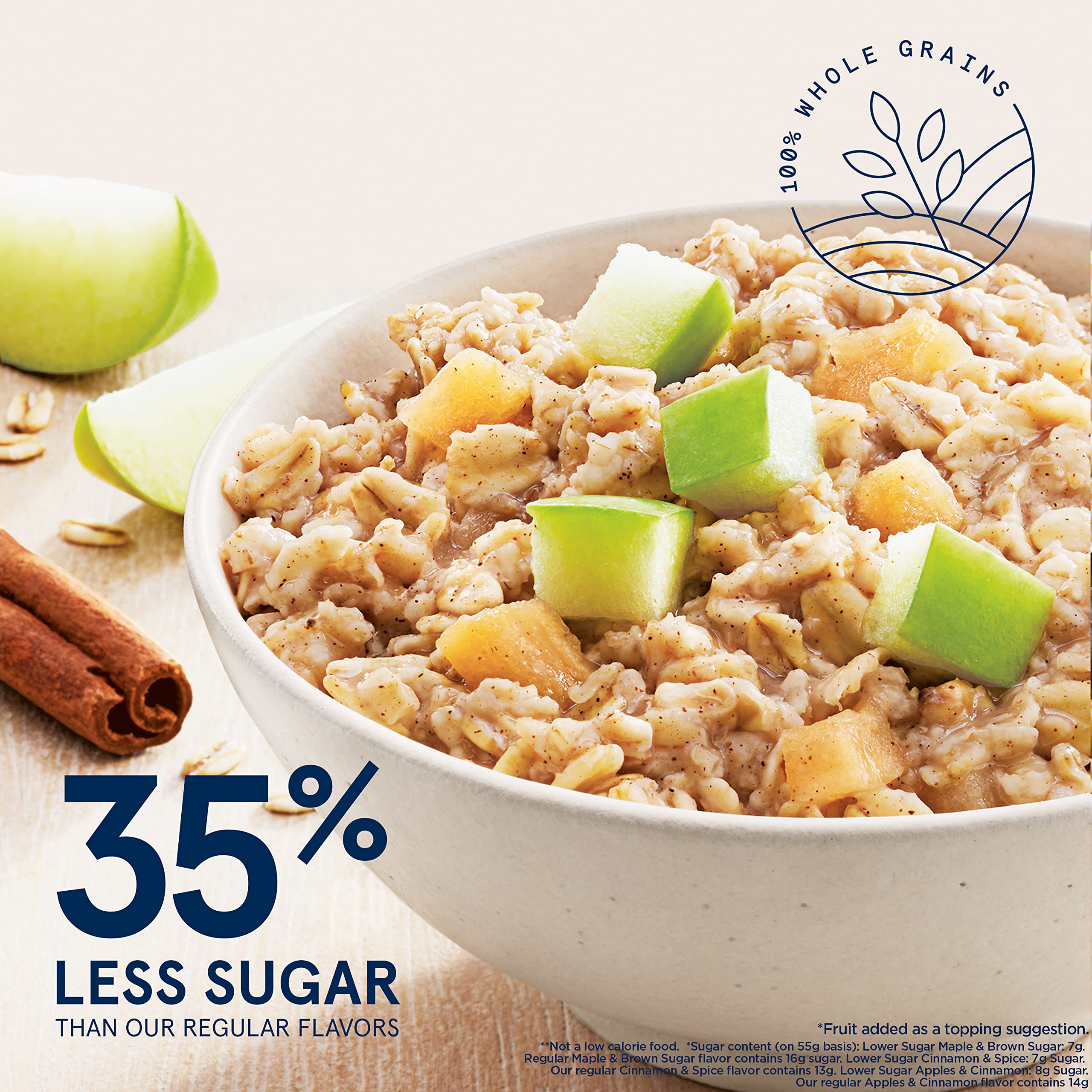Quaker textura de la avena instantánea en primer plano, avena integral visible y apetecible