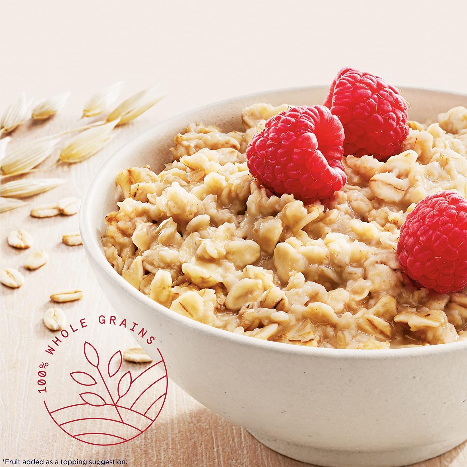 Quaker avena textura primer plano que resalta integrales y calidad nutritiva