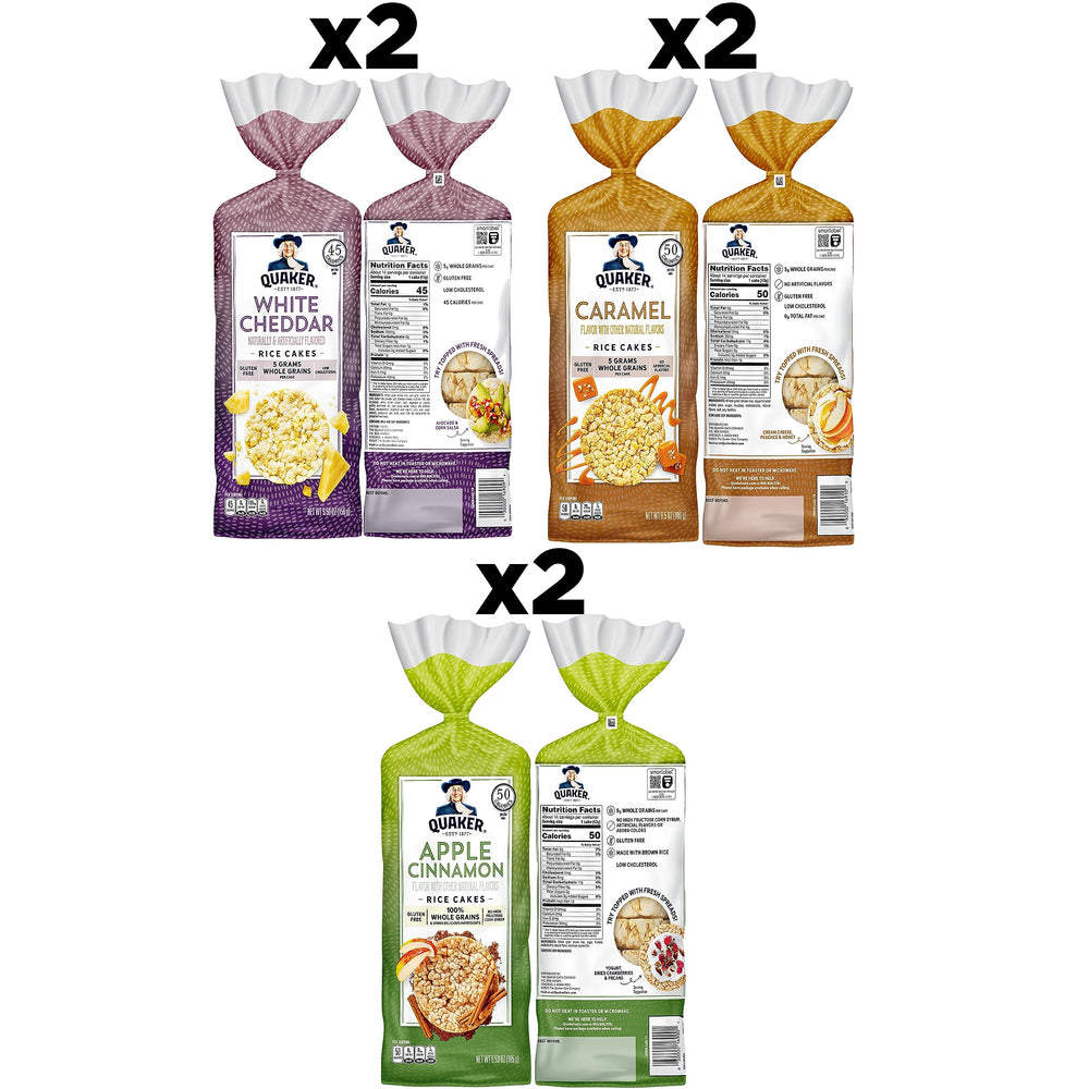 Quaker torta White Cheddar en close-up que muestra su sabor salado