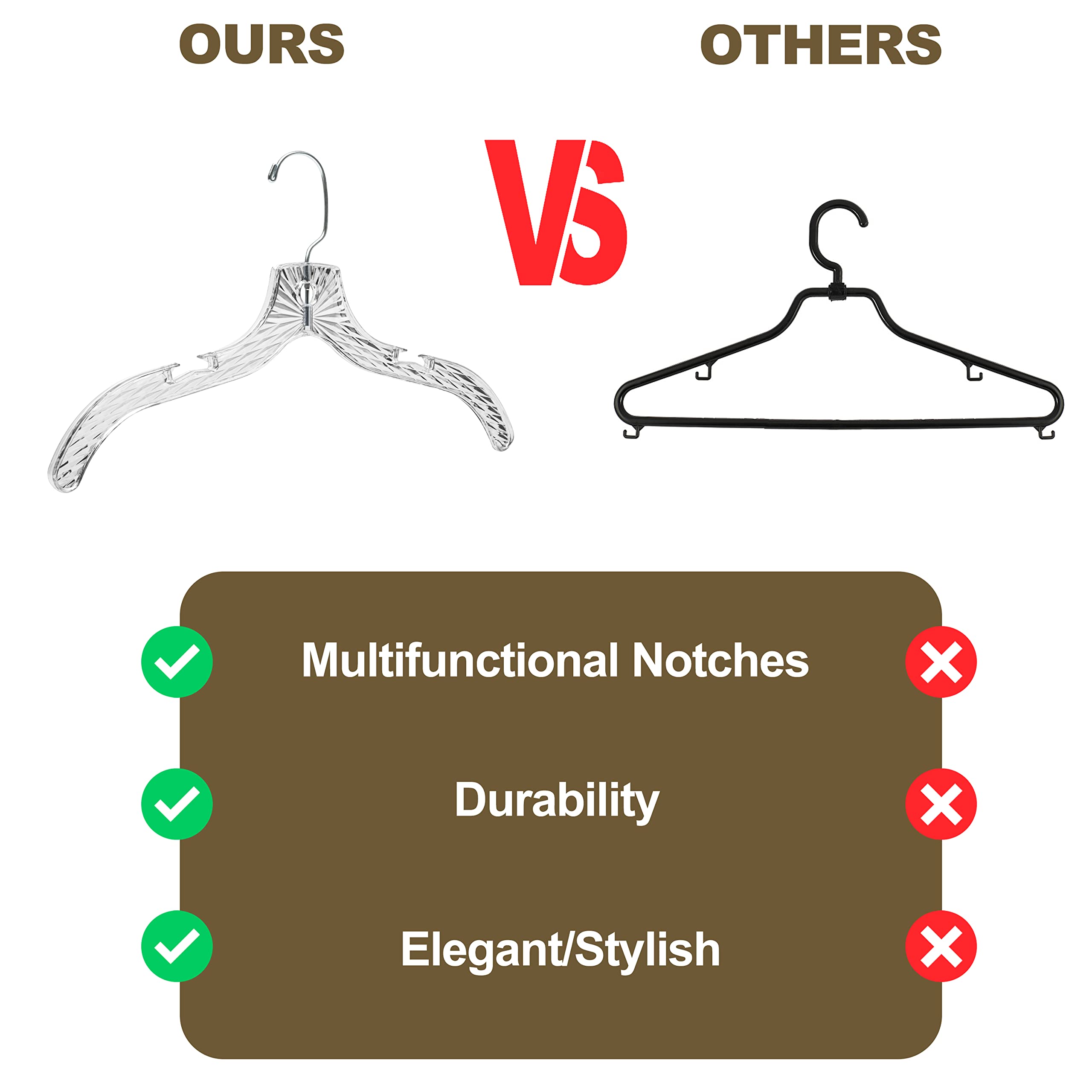 Quality Hangers barra inferior para pantalones, soporte sin deformar