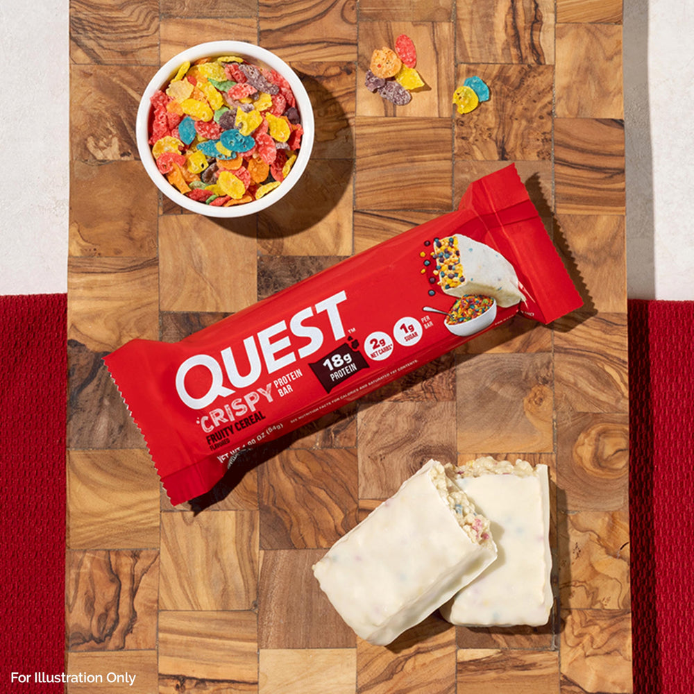 Quest barrita dentro de bolsa de gimnasio lista como snack postentreno