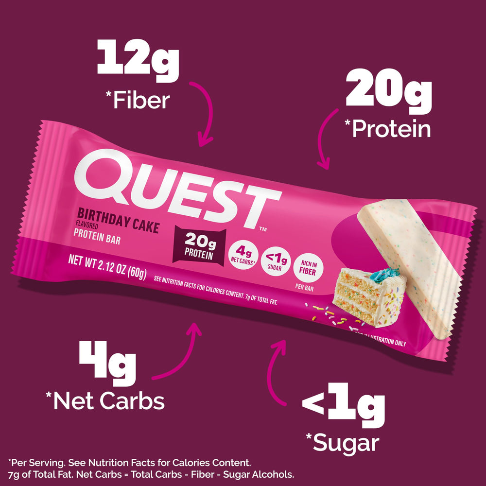 Quest barra desempaquetada textura esponjosa y cubierta dulce para antojos