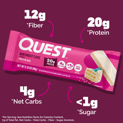 Quest barra desempaquetada textura esponjosa y cubierta dulce para antojos
