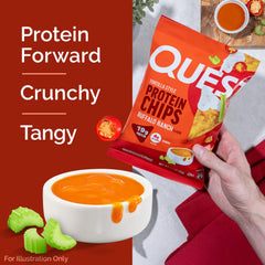 Quest close-up of chip texture highlighting baked crunch and high protein