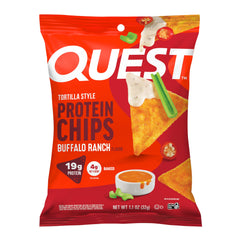 Quest front packaging showing buffalo ranch flavor and protein benefit