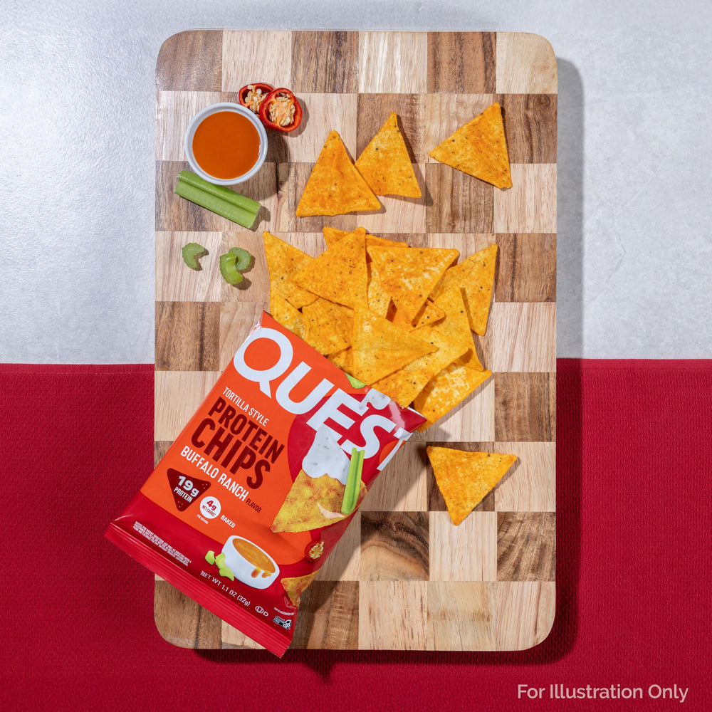 Quest chips in a bowl ready to serve with bold buffalo ranch seasoning