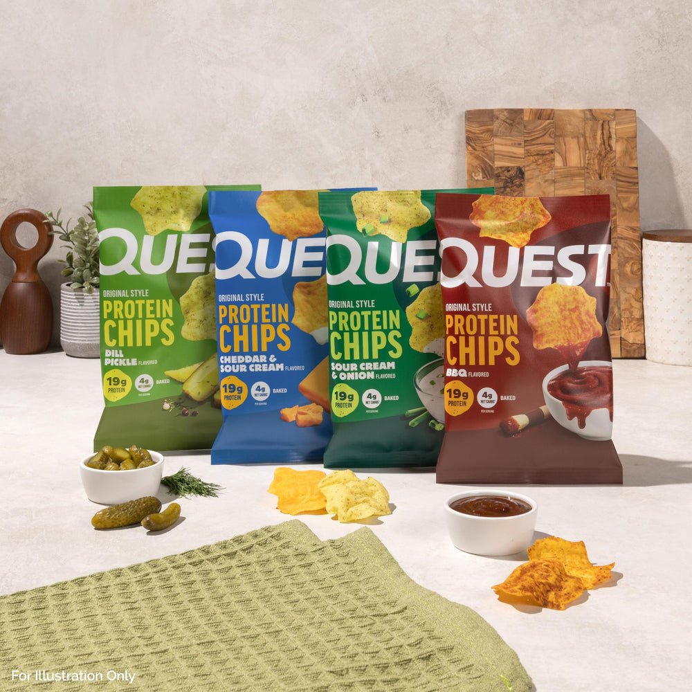 Hand holding a Quest bag to show single-serve size and on-the-go benefit