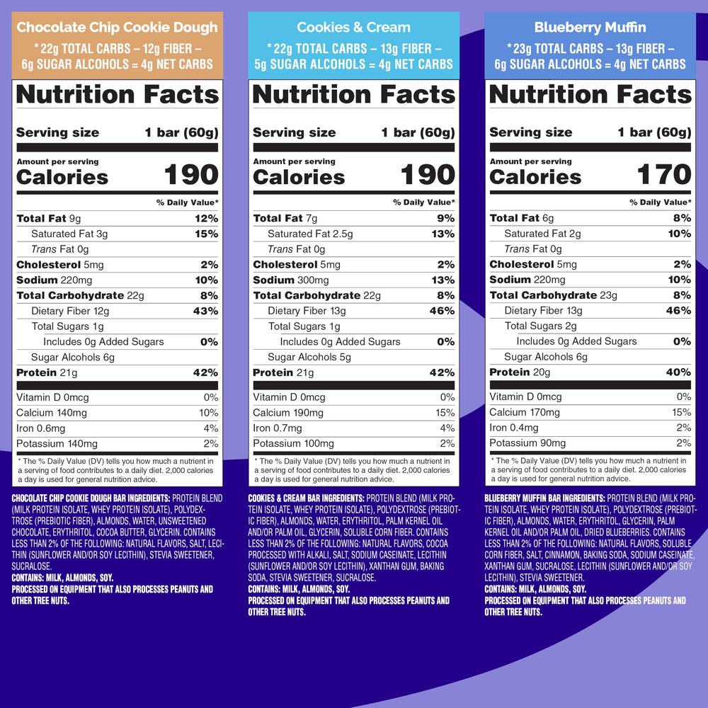 Etiqueta nutricional Quest enfocada, confirma proteínas y bajos carbohidratos netos