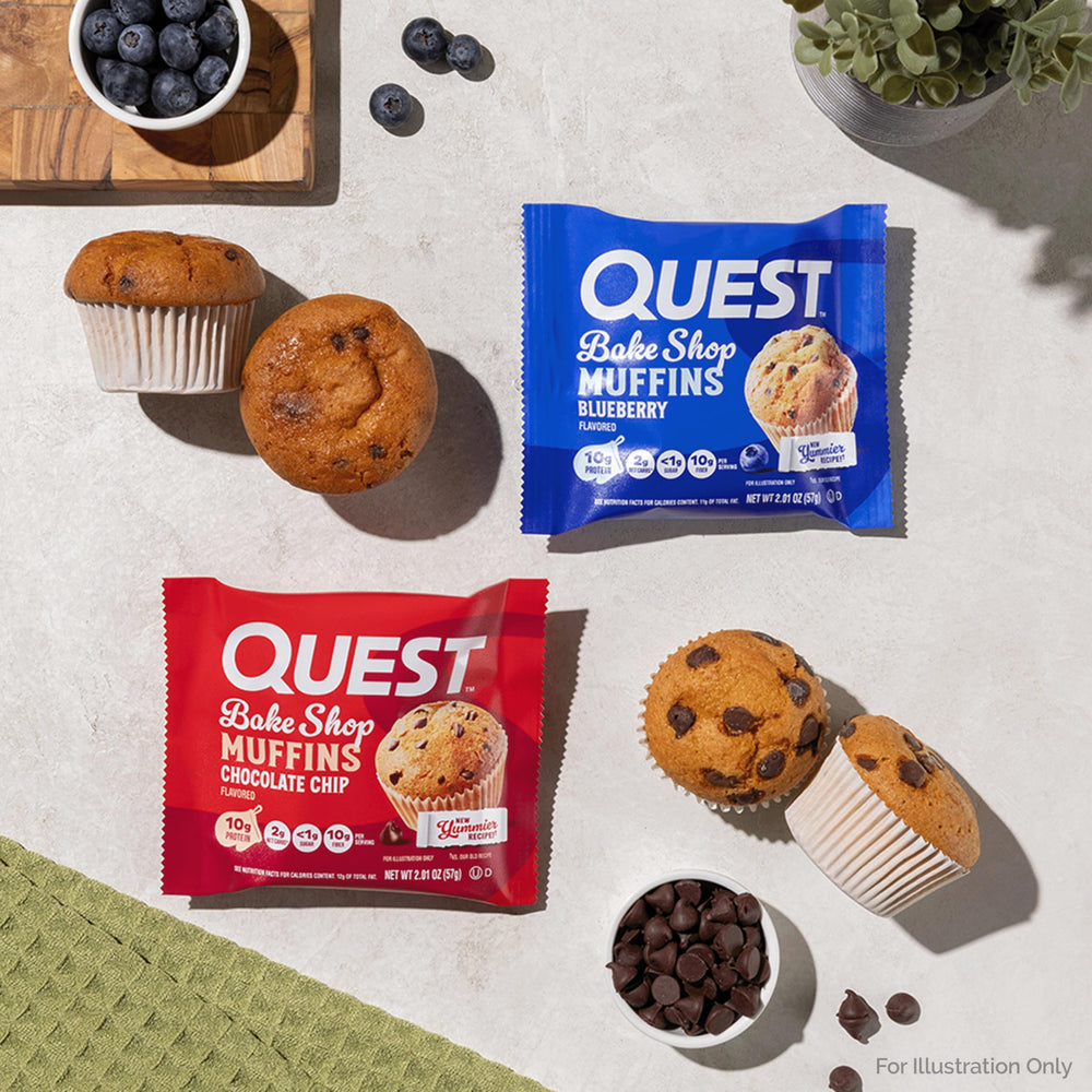 Quest muffin caja con ocho unidades lista para almacenamiento