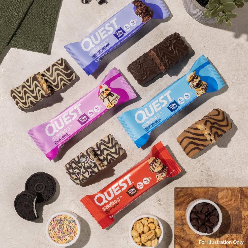 Quest Overload caja de 12 unidades ideal para almacenar y llevar