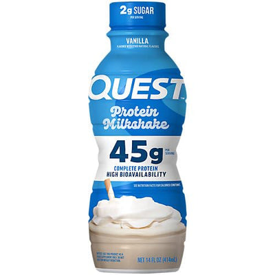 Hand holding Quest bottle ready to drink for convenient protein benefit