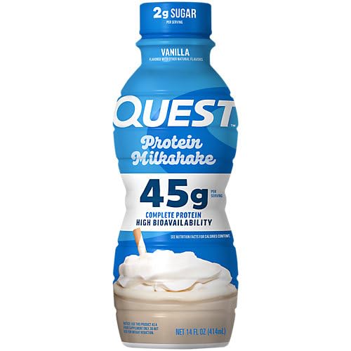 Hand holding Quest bottle ready to drink for convenient protein benefit