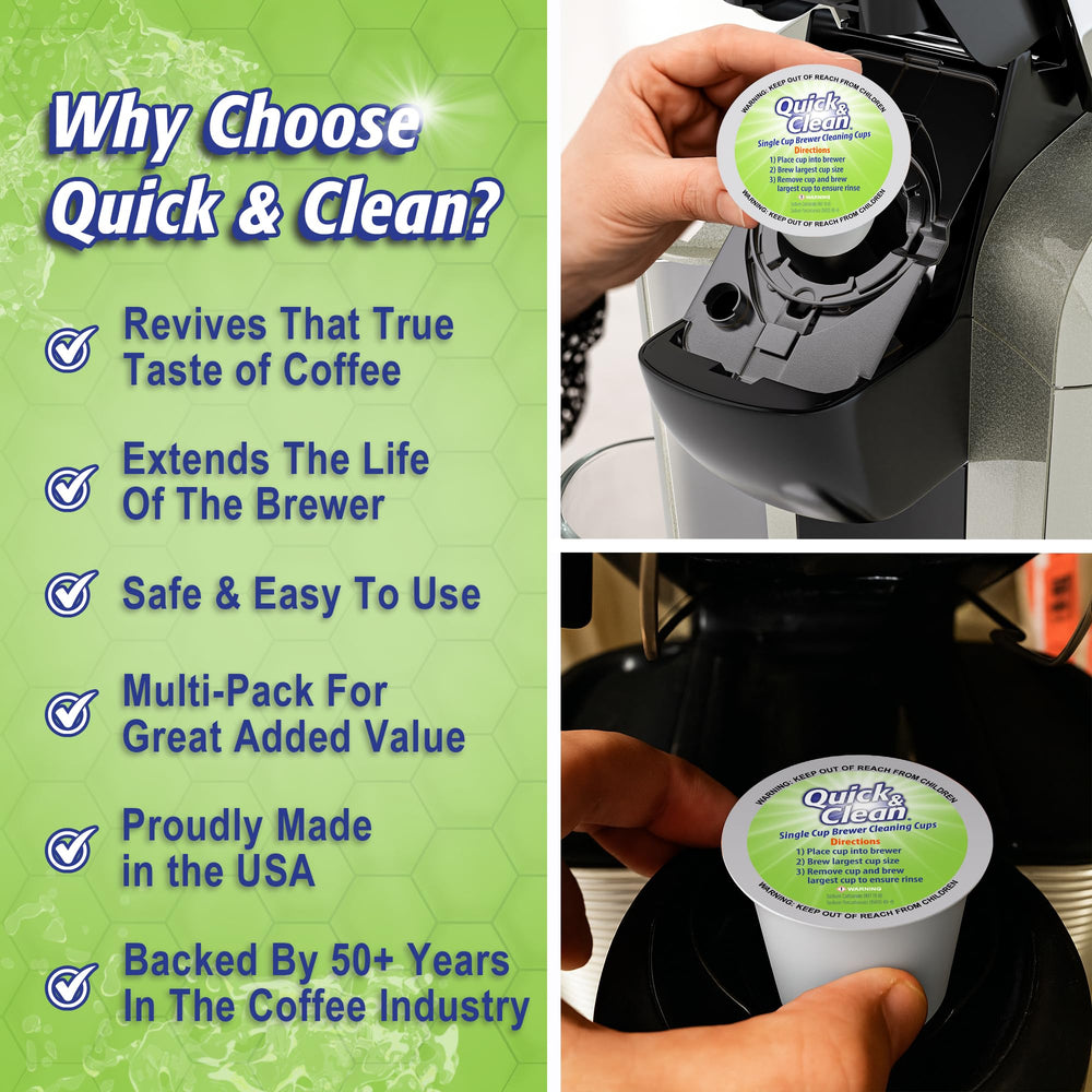 Quick & Clean etiqueta con instrucciones y beneficios para uso seguro