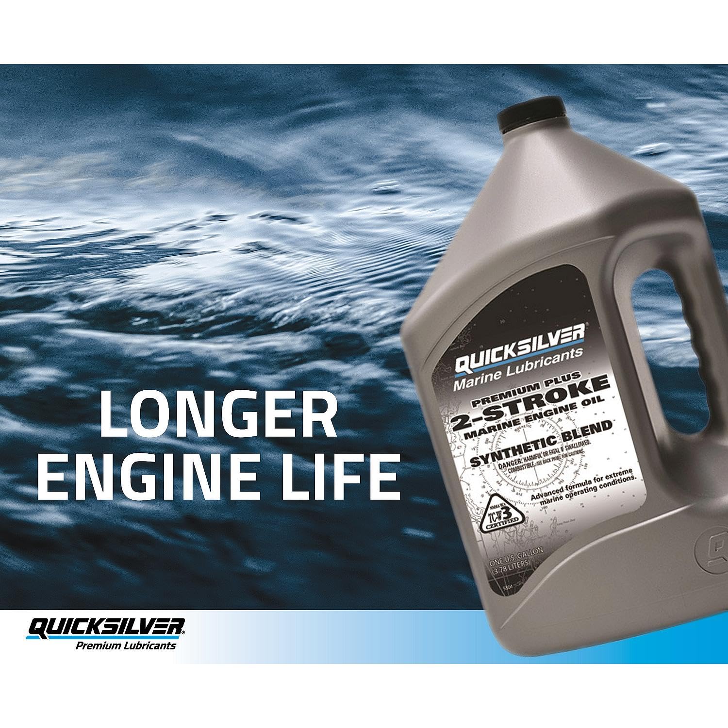 Quicksilver oil poured into a reservoir highlighting clean transfer and corrosion protection